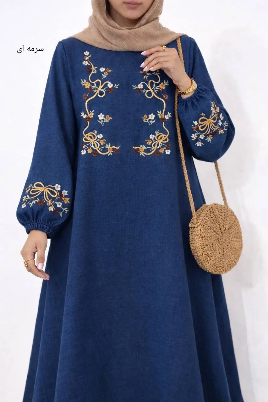 پیراهن مانتویی گلدوزی آیسو ترمه